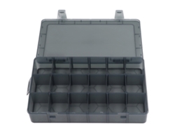 Caja De Almacenamiento Con 18 Compartimentos Y Separadores Extraíbles De Plástico Transparente Para Piezas Pequeñas.