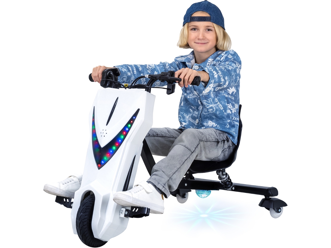 Triciclo eléctrico infantil con función de derrape, patinete de derrape, alcanza hasta 15 km/h, velocidad controlada por acelerador, ACTIONBIKE