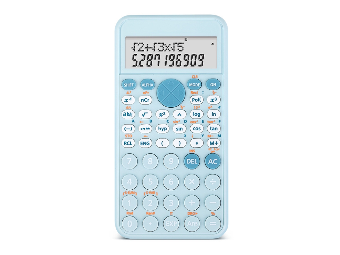 Calculadora científica Eifson Standard de 2 líneas, ideal para escuelas primarias y universitarias (azul)