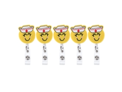 5 Pcs Clip de Crachá Boca de Crocodilo Embroiderado Retrátil para Enfermeiras Acessórios de Roupa