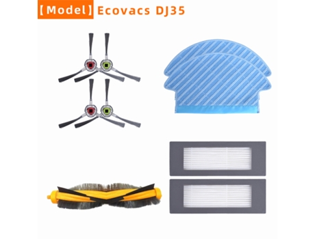Para Ecovacs Deebot Ozmo Dj35 aspiradora Robot de barrido Kit de repuesto cepillo rodante Cepillo Lateral trapo filtro Hepa accesorio