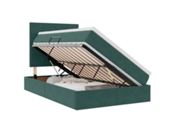 Syfax™ Cama Con Almacenamiento Y Colchón Verde Oscuro 120 X 200 Cm