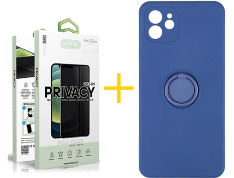 Carcasa + Protector de Pantalla para iPhone 12 Mini ACCETEL Azul Oscuro