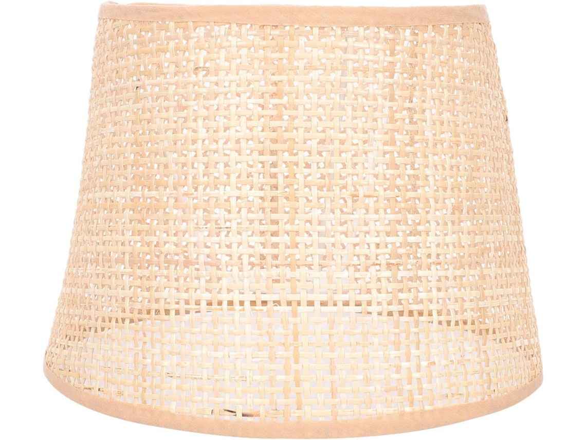 Lámpara De Mesa Tejida En Ratán Natural, Casquillo E27/e14, 22 Cm De Diámetro, Decoración De Interiores.