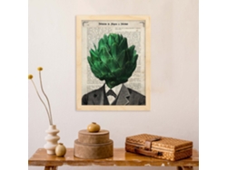 Poster De Verduras Humanas. Lámina Mr. Alcachofa. Cuadros De Humanos Con Cabezas De Verdura.
