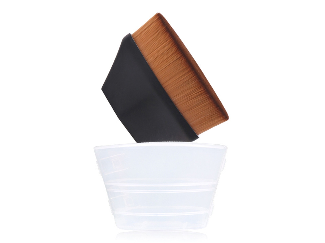Pincel De Maquillaje De Base Flat Top Con Caja De Almacenamiento