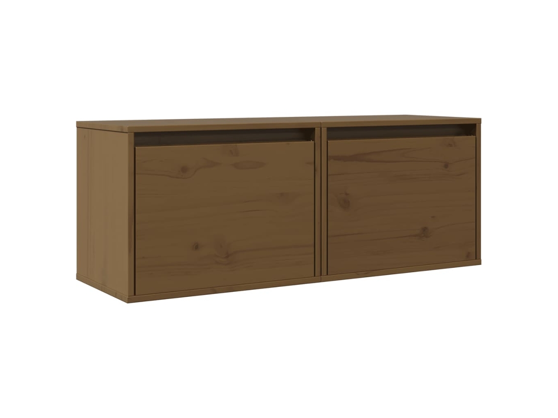 Conjunto de 2 armarios de pared MAISON EXCLUSIVE en pino macizo, color marrón miel (45 x 30 x 35 cm)
