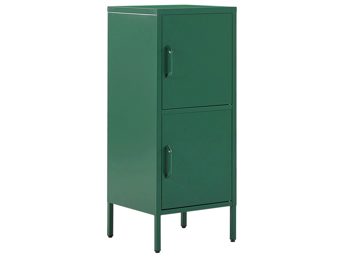 Armário Prático Com Prateleiras Beliani Huron De Aço Verde 40x40x102