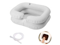 2026-19545-1 Pieza Bandeja De Champú Hinchable Para Cama, Tubería Profunda Anti-derrame, Pvc, 60x55x20cm, Blanco