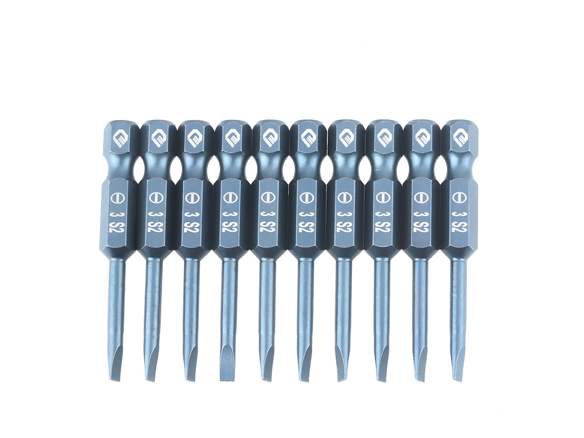 10 Peças De Parafusadeiras De Ponta Plana Com Cabo Hexagonal 1/4 Polegada 50mm Aço Liga S2 H6.3*50*sl3mm Magnético