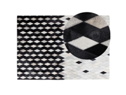 Alfombra BELIANI Maldan de Piel de vaca Negro 160x230