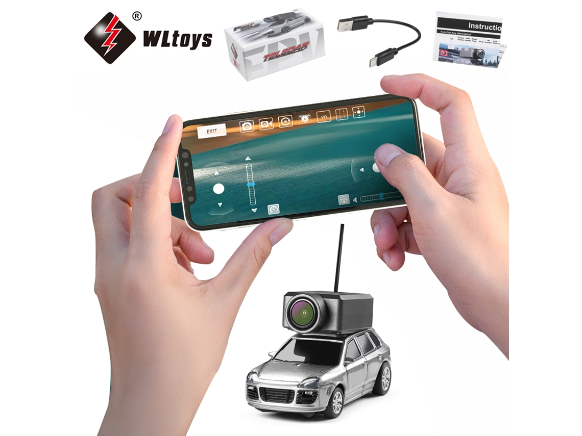 Mini coche RC 164 con cámara FPV 720P, control por aplicación wifi, coche de carreras RC 2025, juguete para niños y niñas Aeuzwr