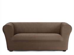Funda de Sofá 3 Plazas EYSA Chester/Klippan Premium Jaz Tejido Multielástico (230 x 110 x 100 cm - Poliéster y Algodón - Marrón)