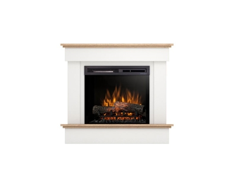 Chimenea LED eléctrica independiente TORMES 23' Blanco mate / Roble claro 100,5 x 89 x 33,5 OUTINFIRE