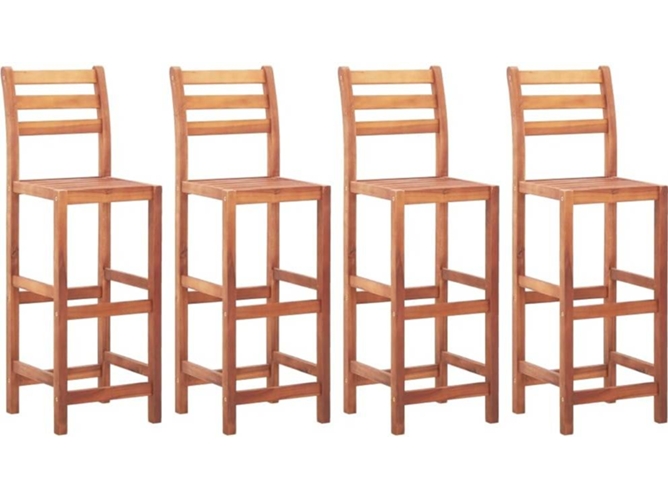 Conjunto 4 Taburete de cocina VIDAXL Marrón Madera