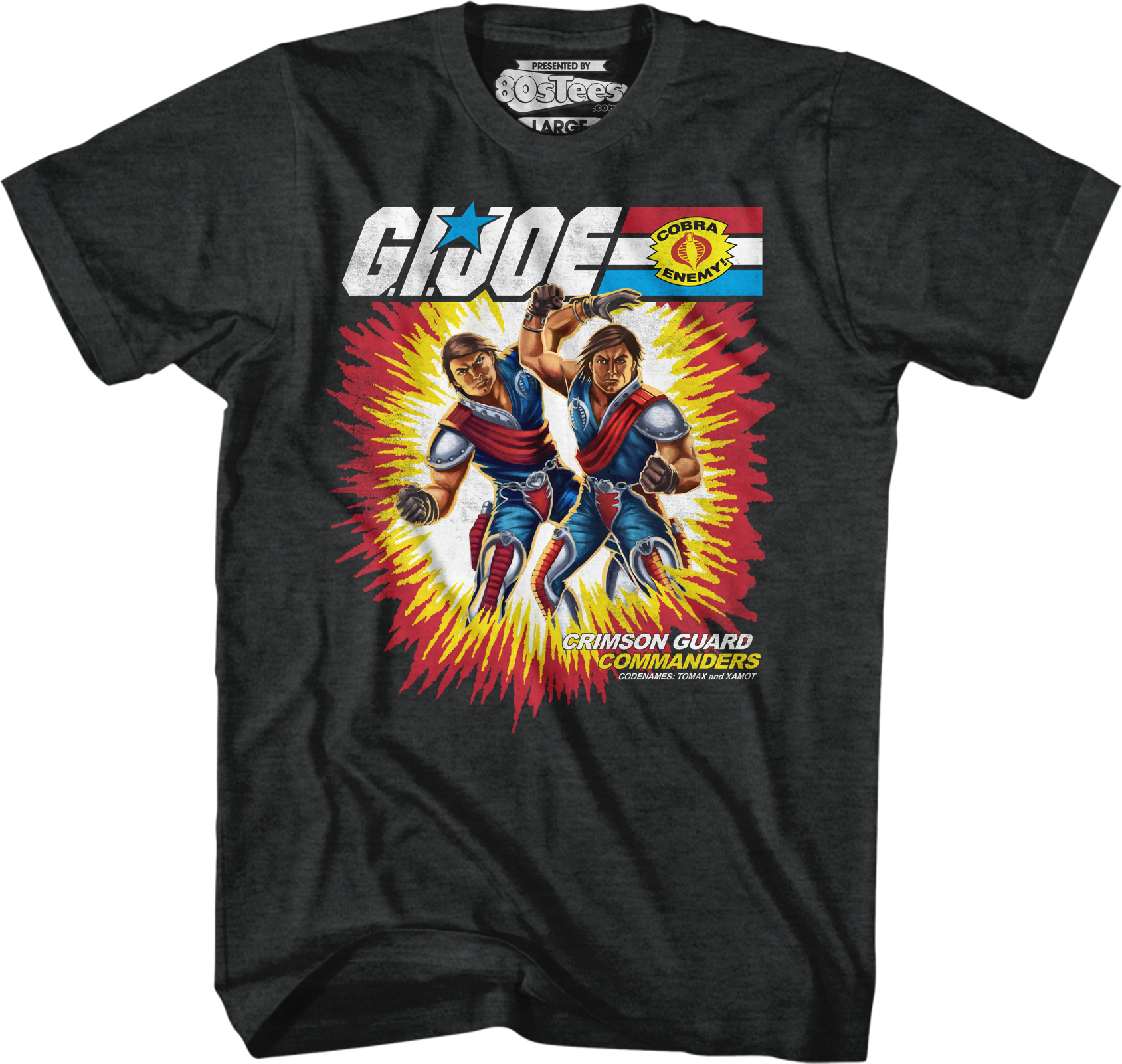 Camisetas Unisex DEEPSTONE Box Art Tomax and Xamot GI Joe brezo negro (S)