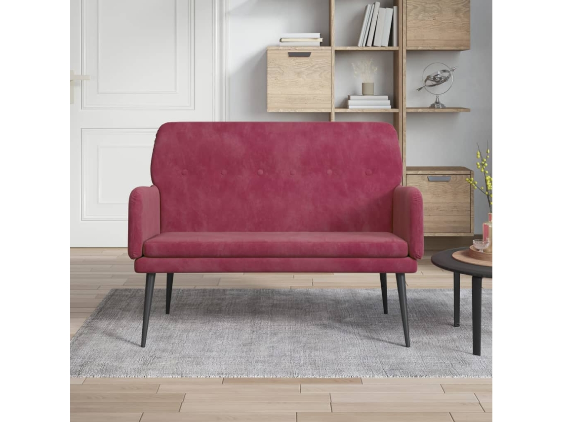 Lovely Home Banco 108X79X79 Cm Terciopelo Rojo Tinto