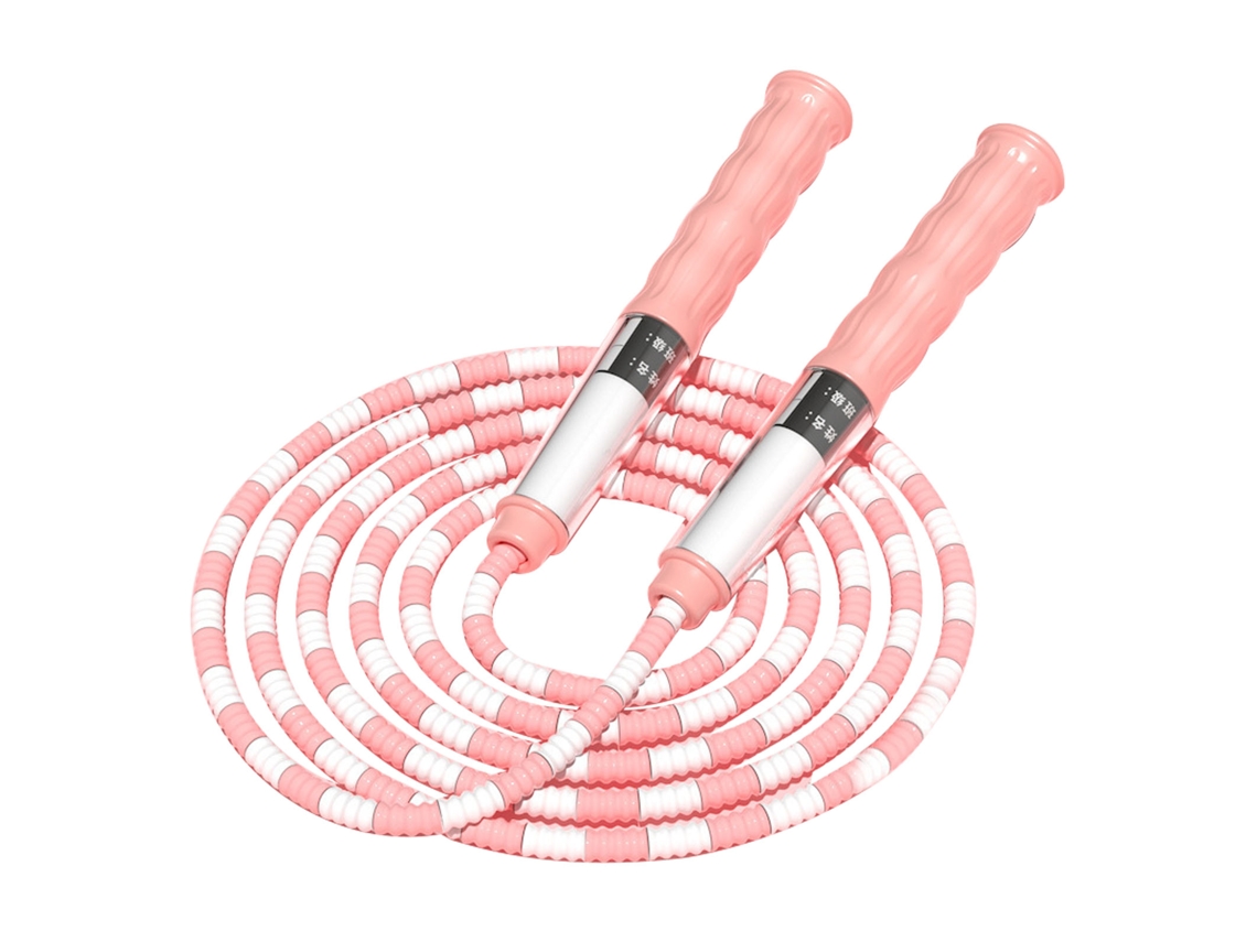 Cuerda Para Saltar Ajustable Con Etiqueta Para Nombre Y Mango Suave Antideslizante Para Niños - Rosa Fitness