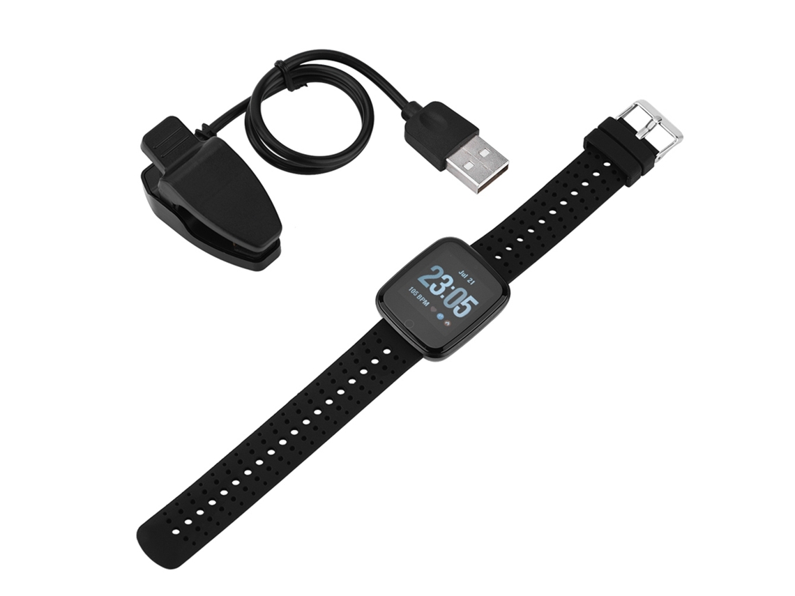 Pulsera Deportiva Inteligente (monitor De Ritmo Cardíaco, Presión Arterial) V6 Correa De Tpe Negra