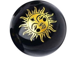 Bola De Energía Mejorada, Obsidiana Negra Esférica Con Un Acabado Delicado.