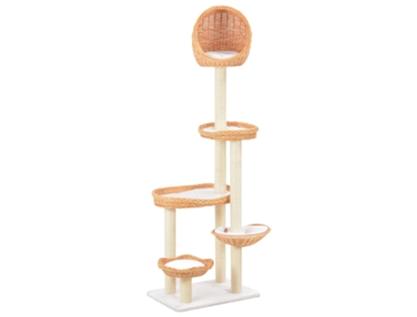 vidaXL Rascador para gatos con poste de sisal madera natural de sauce