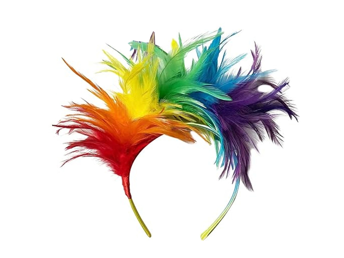 KOFIHETY Diadema de Plumas Coloridas Dilunave, Accesorio para Disfraces, Carnaval, Pascua, Boda y Fiesta de Halloween