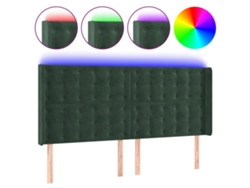 Cabecero Con Led VIDAXL Verde Terciopelo (203x16x118/128 cm)