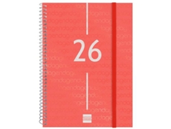 Agenda roja Finocam A5 15,5 x 21,2 cm 2026