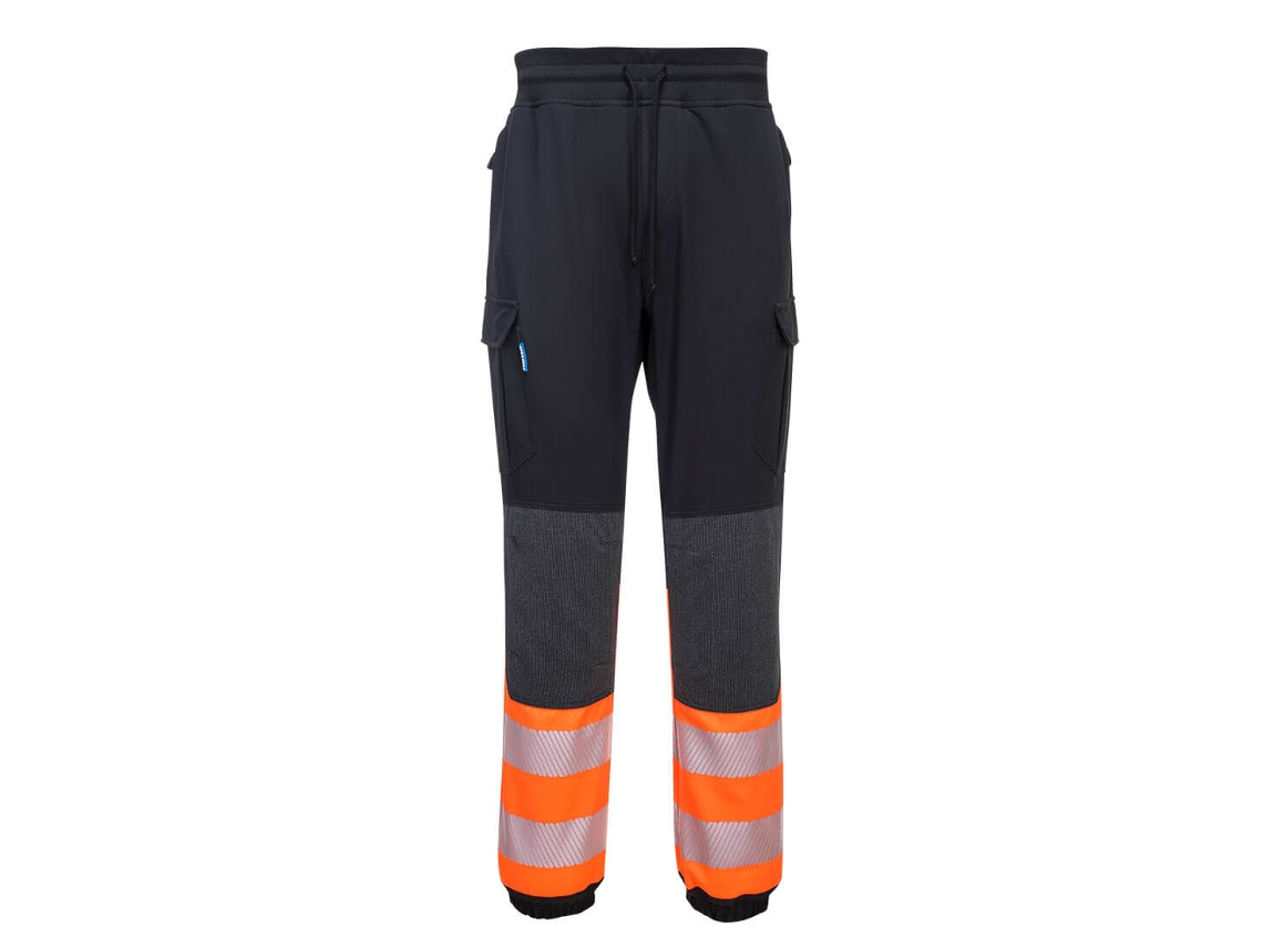 Pantalones deportivos de alta visibilidad Portwest Flexi Pw33 Safety Comfort / Negro Amarillo / M