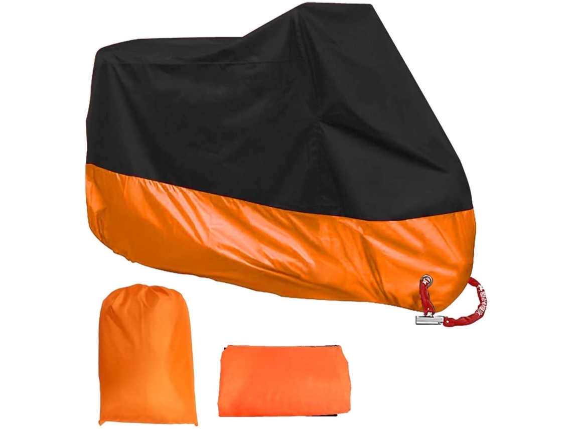 Funda para moto 190t antipolvo e impermeable M/200x90x100cm Naranja Gertiz
