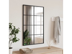 Espejo de pared rectangular de hierro negro de 50 x 80 cm, DKD HOME DECOR