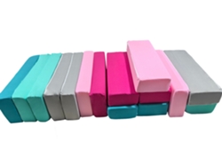 Bloques de espuma Jenga 15 piezas Azul Rosa Morado Turquesa B.active