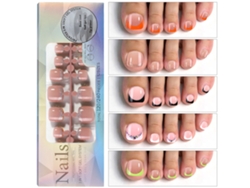 120pcs Pontes De Unha De Dedo Do Pé Em Gel Francês 12 Tamanhos Unhas Falsas Para Artesanato De Unhas Diy