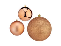 Bolas de Navidad 10 cm 6 Unidades Cobre Plástico