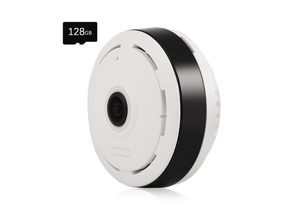 BISBISOUS V380Pro Cámara de Vigilancia con Tarjeta de Memoria 128G Conexión Wifi Panorámica 360 Compatible con Android/Iphone Blanca