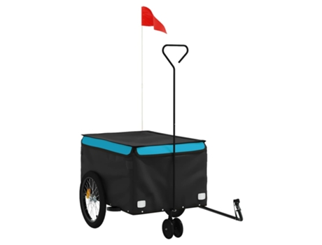 Remolque para bicicleta hierro VIDAXL negro y azul (30 kg)