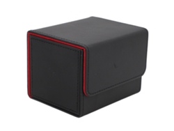 2026-caja Para Barajas De Cartas Con Tapa Magnética De Cuero Pu, Capacidad Grande, Para Cartas De Juego Y Tarot, Negro Y Rojo