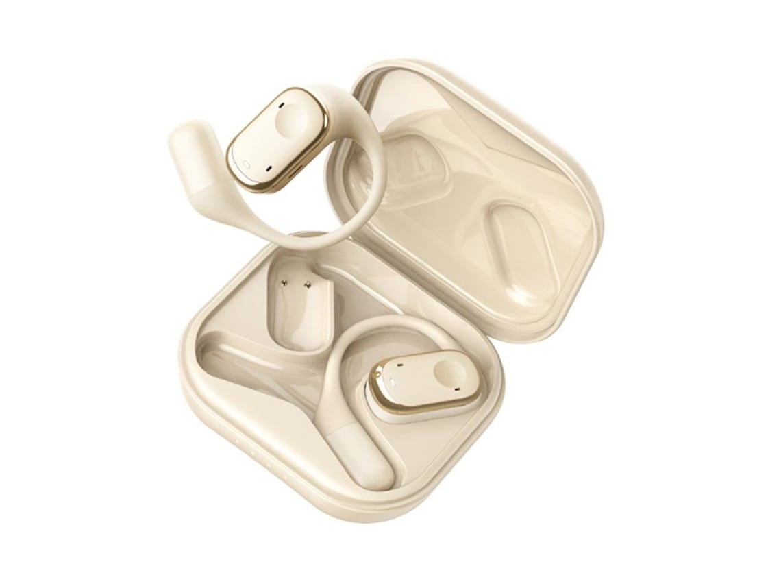 Auriculares Inalámbricos Bluetooth 5.3 Con Gancho Para La Oreja Auriculares Abiertos Auriculares Deportivos Carga Rápida - Beige NICECEE
