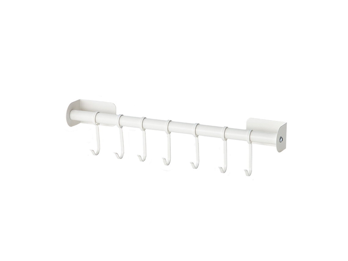 Barra de cocina con ganchos deslizantes, barra para colgar utensilios, montaje en pared sin taladrar, soporte para utensilios para organizar