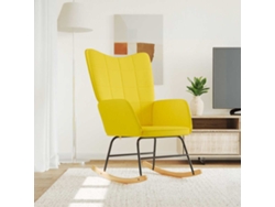 Mecedora de tela color amarillo mostaza de Lovely Home
