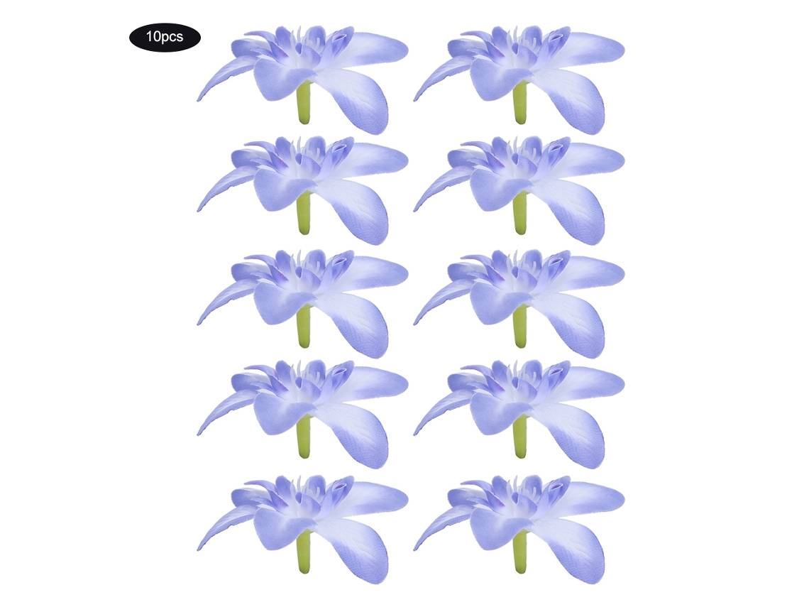 MEOIRUERY 10 Piezas Flores Artificiales de Orquídea Imitación Flores Simuladas para Decoración de Ramo de Boda Azul