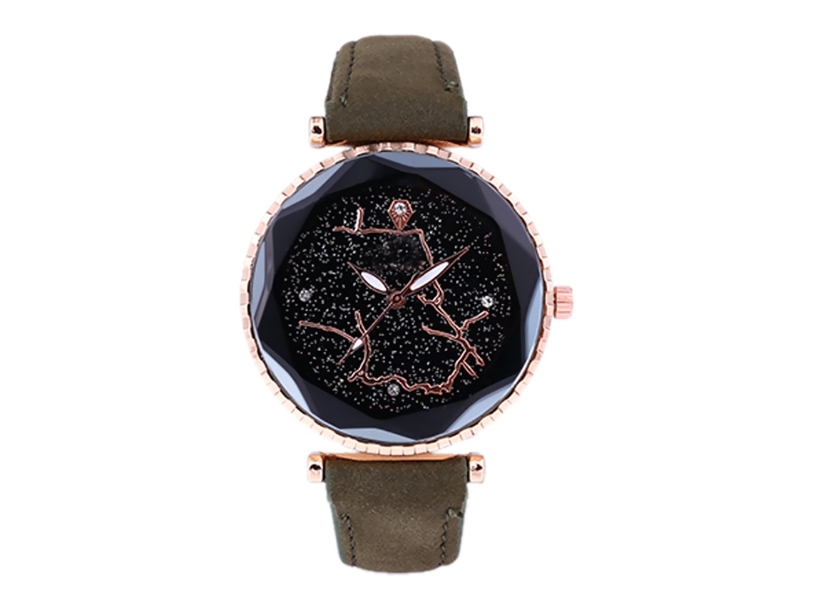 Reloj De Pulsera De Cuarzo Para Mujer Con Esfera Redonda, Estilo Casual Y Elegante, Color Verde Armada.