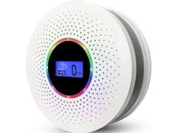 Detector combinado de humo y monóxido de carbono con batería, pantalla y aviso sonoro