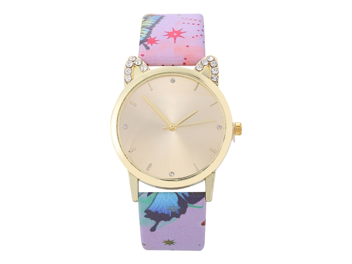 Reloj De Pulsera De Cuarzo Para Mujer Con Pedrería Y Correa Sencilla De Pu Rosa.
