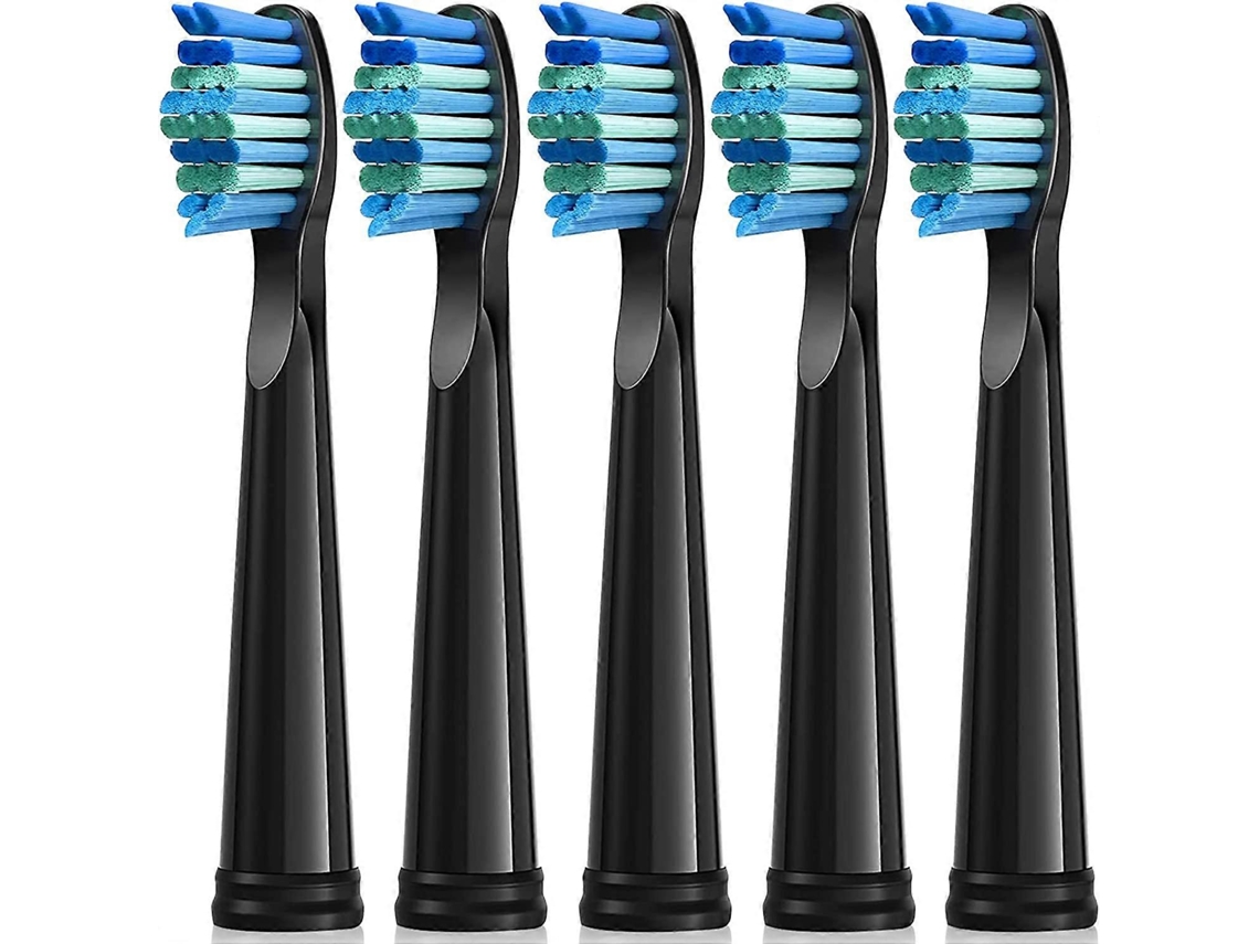 Conjunto de 5 cabeças de vassoura elétrica Fairywill compatíveis com os modelos FW-507/508/551/917/959/D1/D3/D7/D8, com cerdas macias de intensidade moderada.