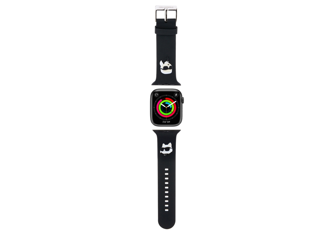 KARL LAGERFELD Correa para Apple Watch 42/44/45mm Caucho NFT en Silicona Negro