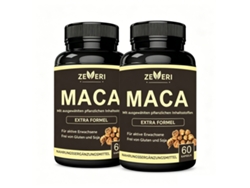 Cápsulas de complejo de maca, 2 x 60 unidades, sin gluten ni soja, complemento alimenticio ZEVERI
