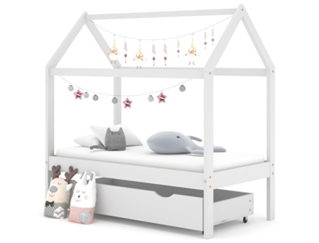 Estructura de cama infantil VIDAXL Blanco Madera (140x70x140 cm)