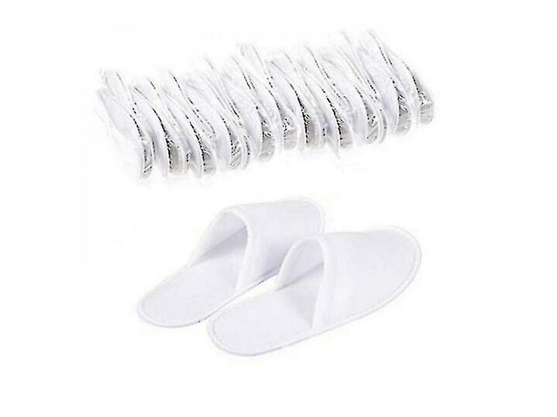2026-zapatillas Desechables De Hotel Y Spa 20 Pares Tela Terry Suela Antideslizante Talla 27x10.5cm Unisex Blancas