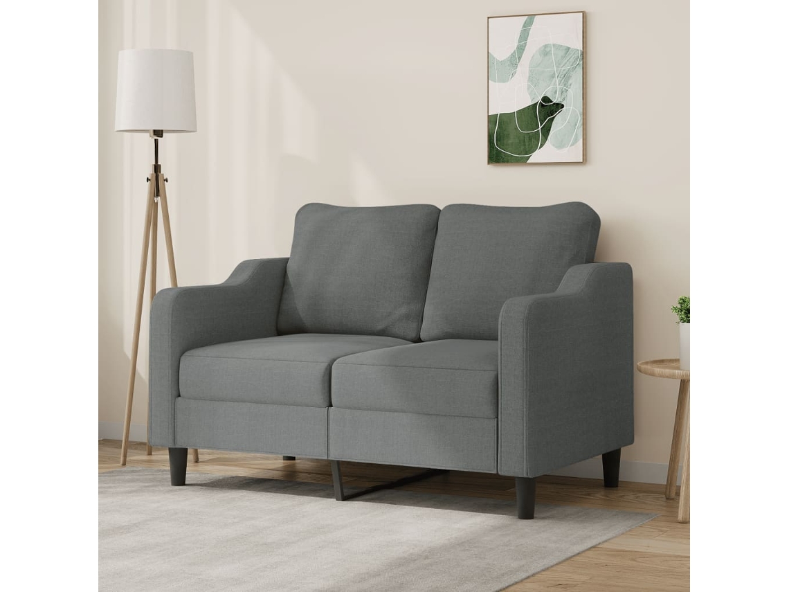 Sofá De 2 Plazas De Tela Gris Oscuro 120 Cm